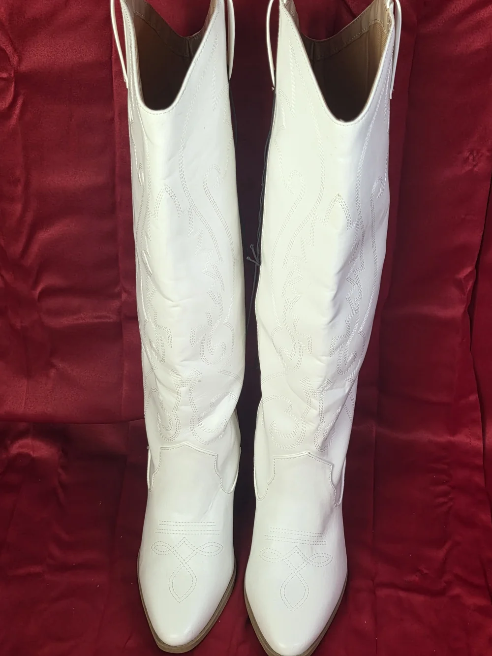 White Over-the-Knee Western Boots - Classic Tall Women's Boot